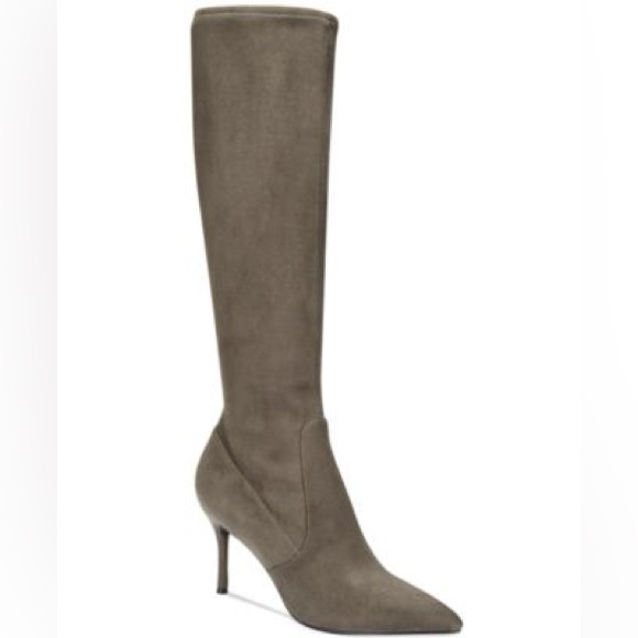 NWT Nine West Calla Pointed-Toe Tall Women’s Boots Gray Knee-High 8 1/2 M - Picture 2 of 9